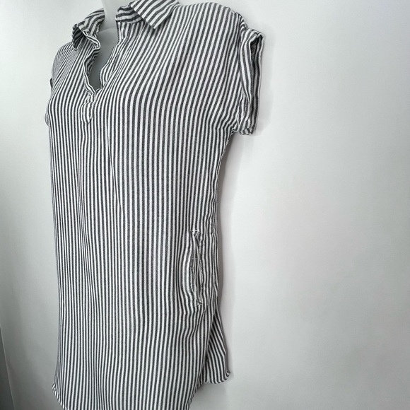Thread+Supply Black & White Vertical Stripe Soft Tunic Top/Dress Women Sz Small - Picture 3 of 10